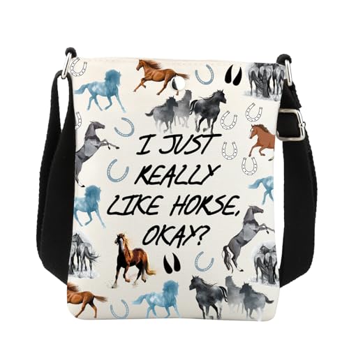 Horse Crossbody Bag Horse Gifts for Horse Lovers Equestrian Gifts Horse Riders Gifts I Just Really Like Horses Shoulder Bag