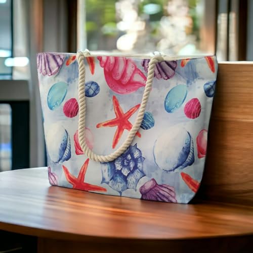 Bolsa de Praia Grande Piscina Verão Viagem Sacola Blogueira Moda Praia Feminina Alça Ombro Dobrável