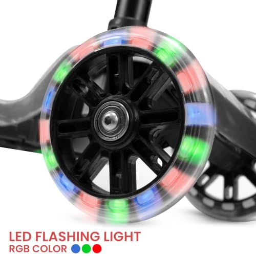 Image of Tinyberg | Scooter for Kids 3+ Years | 3-Wheels Scooter with LED Flashing Wheels | Adjustable Height, Foldable & Lightweight, Foot Brake, Kick Scooter for 50kg Capacity