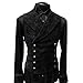 Men's Faux Suede Double Breasted Vest Slim Fit Gothic Steampunk Waistcoat Gentleman Tuxedo Prom Party Formal Suit