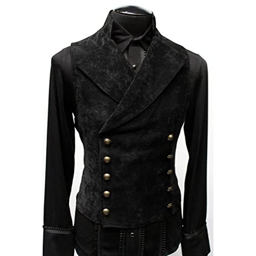 Men's Suit Vests Stand Collar Notch Collared Western Double Breasted Vest Work Vintage Medieval Vest Gothic Clothes2