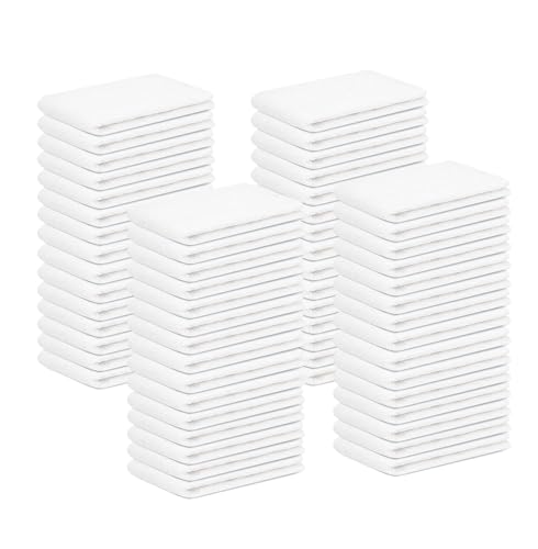 STF Linen Terry Bar Mop Towels (Value Pack of 60) Size 14"x17" (White) – Absorbent and Durable, Multipurpose Cleaning Rags, Cotton Cleaning Towels, Terry Cloth Rags, Reusable Shop Rags