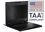UPtyma KVM Console 17.3 Full HD - 1U Rackmount Console Rack - Server Rack Mount Monitor with 1920 x 1080 Resolution - Rackmount Monitor with VGA and Display Port