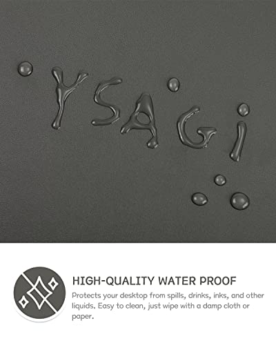 Image of YSAGi Non-Slip Leather Desk Pad, Waterproof Laptop Computer Desk Keyboard Mat, Table Protector Blotter Mat, Large Mouse Pad for Office /Work /Home /Decor(Dark Gray, 31.5 inch x 15.7 inch)