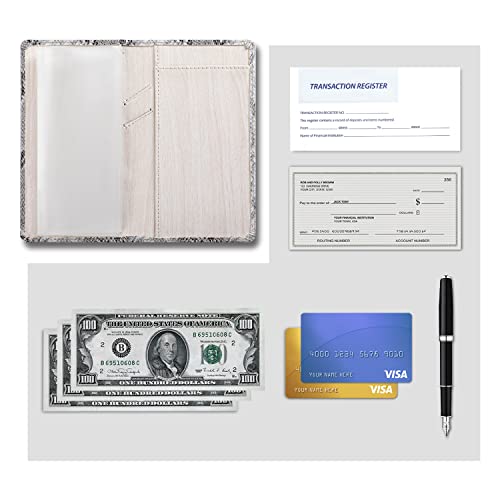 Image of Aurya Leather Checkbook Covers for Personal Checkbook, Checkbook Holder with Free Vinyl Divider, Checkbook Cover for Duplicate Checks for Men and Women