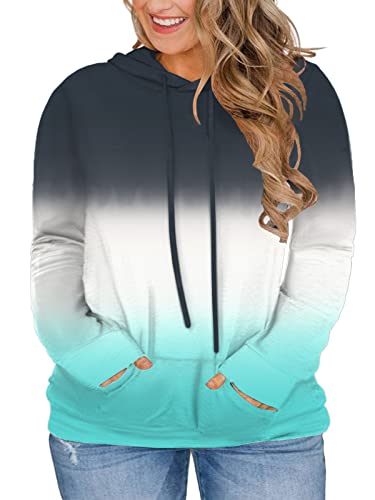 Vislily 4X Hoodies For Women Plus Size Casual Sweatshirts With Kangaroo Pockets H 26W #TOP19