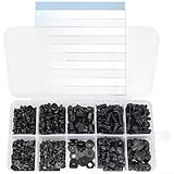 Kit complet de 440 pièces : comprend 440 vis noires pour boîtier d'ordinateur dans plusieurs types de tête : Phillips, plate et panoramique pour couvrir tous les besoins de fixation standard de tour de bureau, carte mère, bloc d'alimentation, baie de disque et fente d'extension.