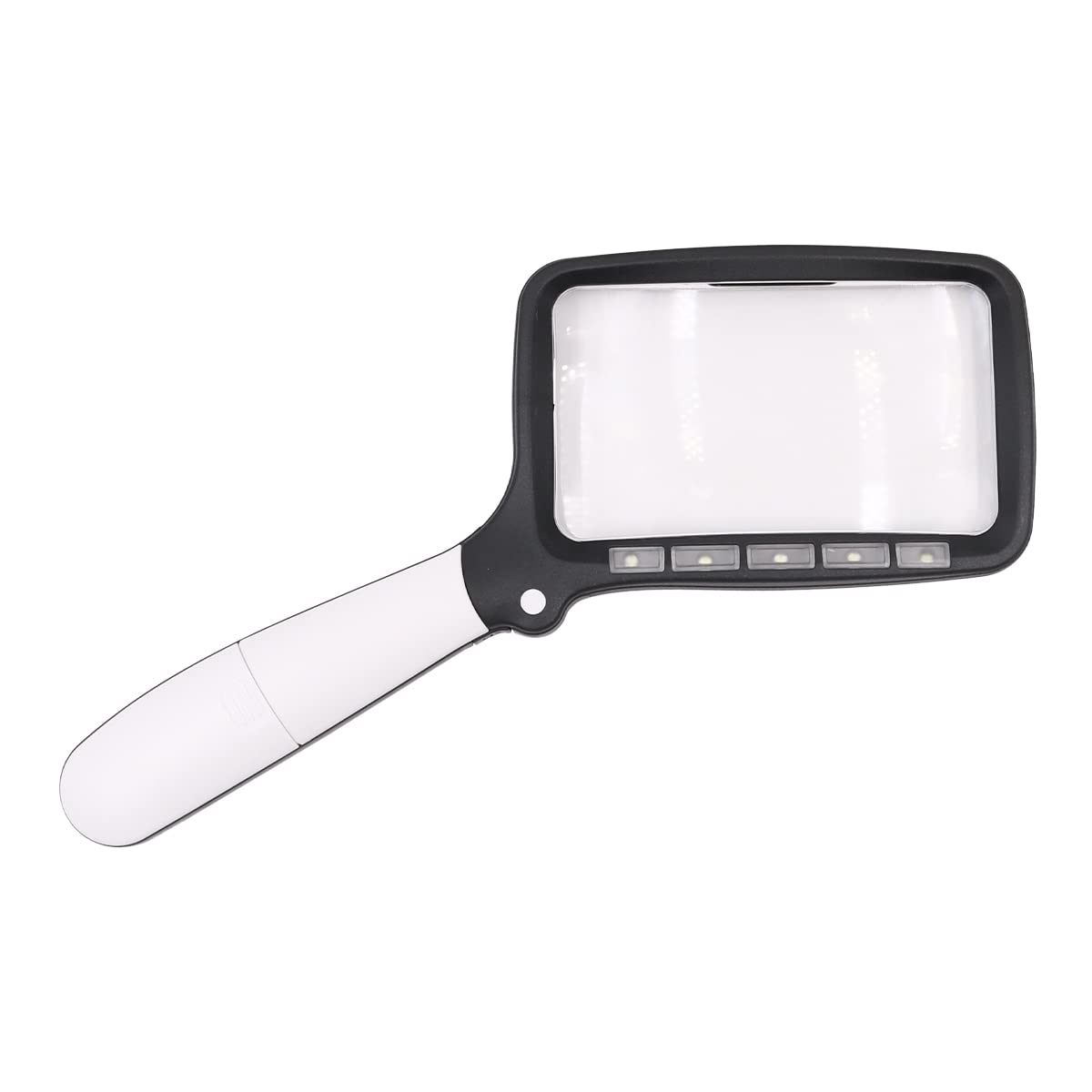 Tiardey Rectangular Magnifying Glass with Light 2x Magnification 5 dimmable LEDs Foldable Handheld Large Hand Magnifier for Seniors Low Vision Jewelry Books Pages Magazines Newspapers Maps - Image 2