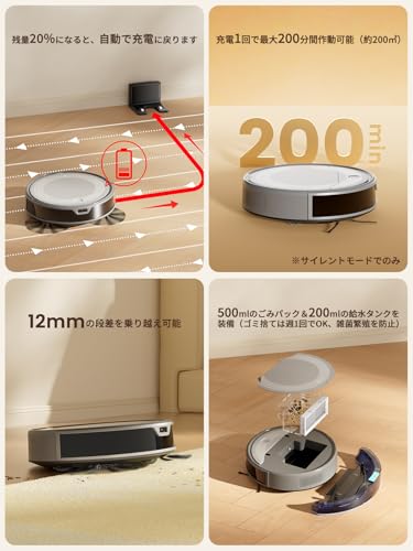 Lefant Aspirateur Robot 6000Pa, Navigation Laser dToF, Évitement Précis des Obstacles, Anti-Enchevêtrement Idéal pour Poils d'animaux, Cheveux et Sols Durs, Contrôle par App/Alexa, M310 Ultra