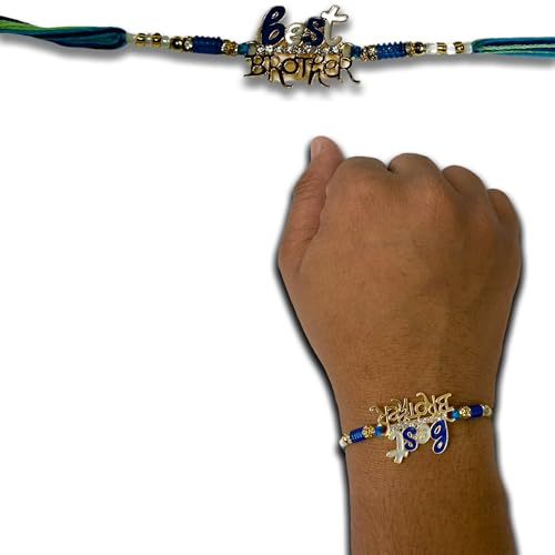 Image of inchPremium Rakhi for Brother | Handcrafted Raksha Bandhan Rakhi Bracelet for Bhaiya | Designer Traditional Rakhi Thread with Roli Chawal & Greeting Card | Rakhi Gift for Adults inch