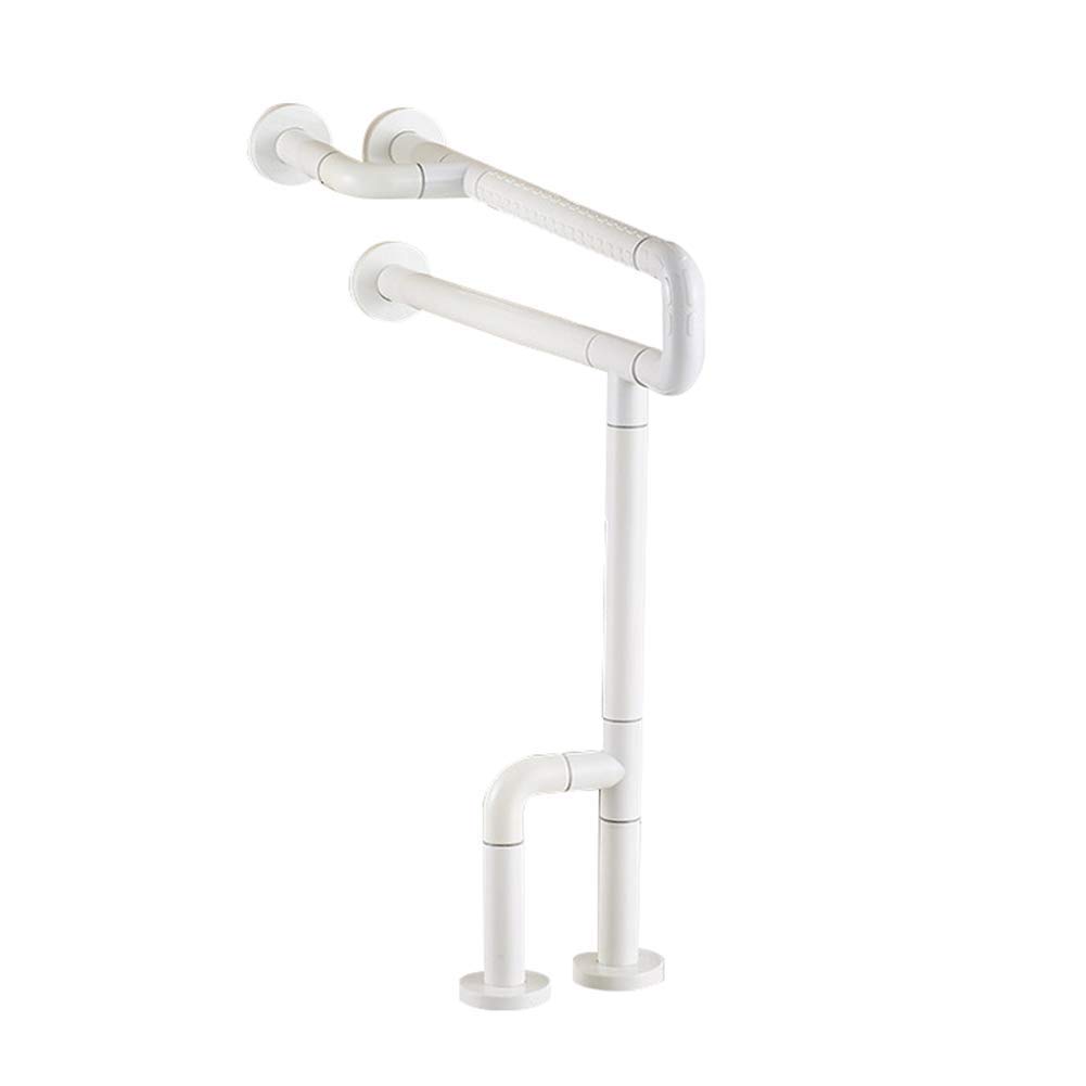 Barras de Apoyo para baño, Barra de Apoyo para Inodoro para discapacitados en Forma de U con Patas, manija de Apoyo de Seguridad para Personas Mayores para baño, Ducha, 60 cm (Blanco)
