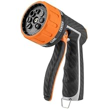HydroTech Front Trigger 8-Pattern Hose Nozzle, Heavy Duty, Orange