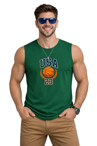Image of JUGULAR Tank Tops Sleeveless T-Shirt for Men Gym Wear Vest Printed Stylish Round Neck Running for Sports Workout Fitness & Casual or Beach Wear
