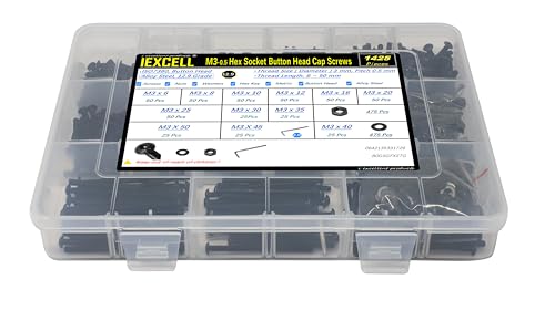 iexcell 1425�� M3 x 6/8/10/12/16/20/25/30/35/40/45/50 �����| 12.9�O���[�h �Z�p�\�P�b�g �{�^���w�b�h �L���b�v �l�W �{���g �i�b�g ���b�V���[ �l�ߍ��킹�L�b�g ���_���d�グ