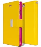 GOOSPERY Rich Wallet for Apple iPhone 6S Plus Case (2015) iPhone 6 Plus Case (2014) Extra Card Slots Leather Flip Cover - Yellow
