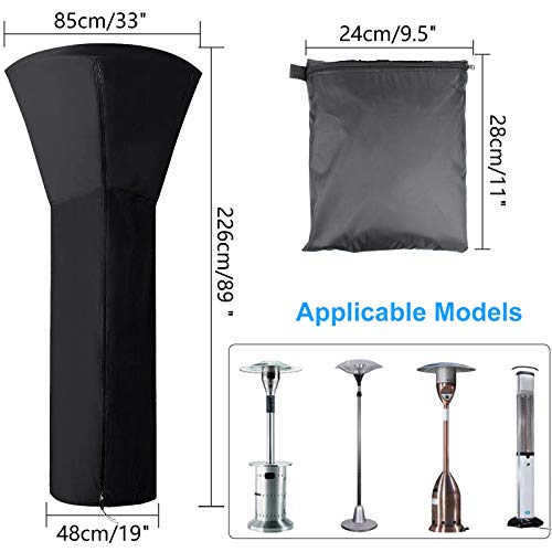 image for CKE Upgraded 420D & PU Patio Heater Cover Waterproof with Zipper, Stan