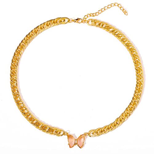 Crystal Butterfly Necklace Creative Personality Retro Adjustable Summer Clavicle Chain For Women And Girls #TOP4