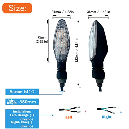 WELNENT LED Turn Signal Light E-MARK Vehicle Inspection 4pcs set Motorbike Universal High brightness Winker DC12V for Kawasaki Honda Yamaha Suzuki - Thumbnail 2