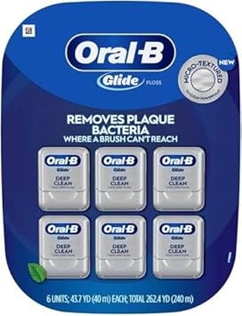 Oral-B Glide Pro-Health Dental Floss, Deep Clean, Mint, 40m, Pack of 6