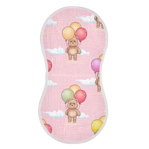 xigua Colorful Balloons Baby Burp Cloths for Newborn Boys and Girls 2 Pack, Soft & Absorbent Cotton Baby Burp Cloth, Baby Washcloths, Newborn Towel, Burp Rags