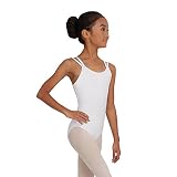 Capezio Damski klasyczny trykot na ramiączkach z podwójnym paskiem., Czarny, M