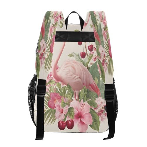 Flower Leaves Flamingo Cherry Clear Backpack Heavy Duty See Through Transparent PVC BookBag for Kids Boy Girl School Work3