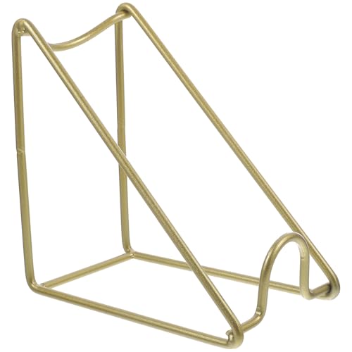 OFFIGAM Soporte Portabotellas de Vino Triangular de Hierro Color Dorado, Botellero Hueco de 1 Pieza para Encimera, Estante para Almacenar Vinos en Cocina y Bar, Diseño Sencillo y Compacto