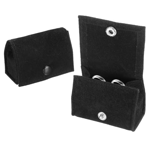 QUARKZMAN Portaanelli in Velluto, Portagioie da Viaggio Portaanelli Portatile Organizzatore per Anelli Orecchini Gioielli Regalo per Donne Ragazze, Nero