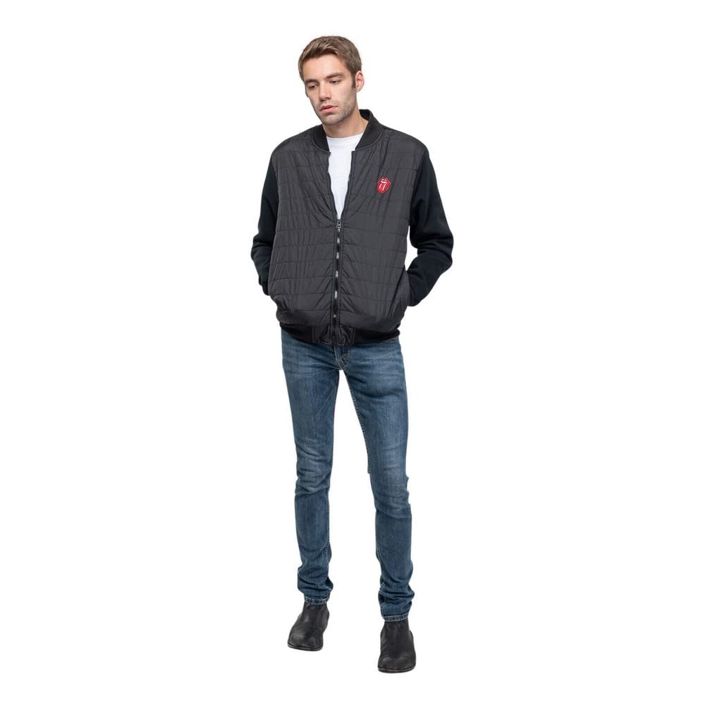 Rolling Stones The Quilted Jacke Classic Tongue Band Logo Offizielles Schwarz Unisex