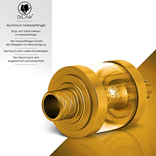 DILAW® Shisha SKITTO Glas Molassefänger Aluminium Wasserpfeife, Vorkühler-Aufsatz für(Schliff 18/8) Zubehör (Gold) – Bild 4
