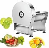 Cortador de verduras eléctrico comercial de acero inoxidable, cortador de frutas ajustable para limón y amapola, herramienta eficiente de preparación de cocina