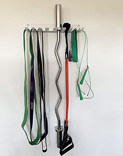 Ouuo Home Gym Storage Accessories Equipment Rack For Resistance Bands,Fitness Straps, Jump Ropes,Chains, Curl Bars And Lifting Belts With 10 Prong Hooks (Blacknew) #TOP3