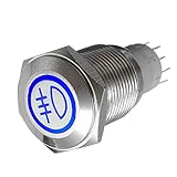 schalter nebelschlussleuchte trabant Anschluss: 1NO 1NC Mintice™ 16mm KFZ Kippschalter Wippschalter Druckschalter Schalter Drucktaster 12V Blau LED Licht Metall Nebelschlussleuchte