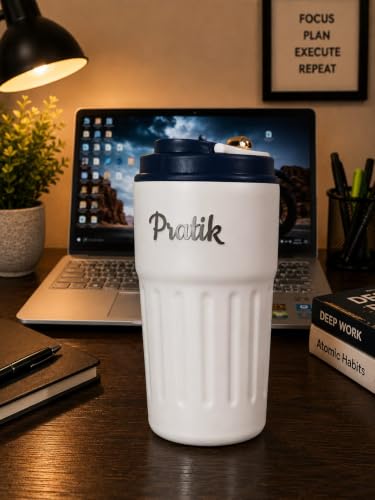Image of Personalized Coffee Tumbler with Name, Double Wall Insulated Customized Travel Mug with Lid, Coffee Mug for,Men Valentine Day Gifts, Corporate Gifts for Employee (Blue)