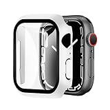 YOFITAR Apple Watch 用 ケース series9/8/7 アップルウォッチ保護カバー ガラスフィルム 一体型 PC素材 全面保護 超薄型 装着簡単 耐衝撃 高透過率 指紋防止 傷防止(41mm，ホワイト)
