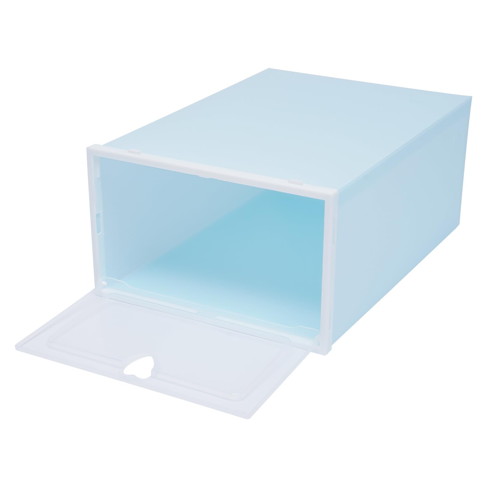 20 scatole per scarpe, impilabili, in plastica trasparente, per scarpe, 33 x 23 x 14 cm, blu
