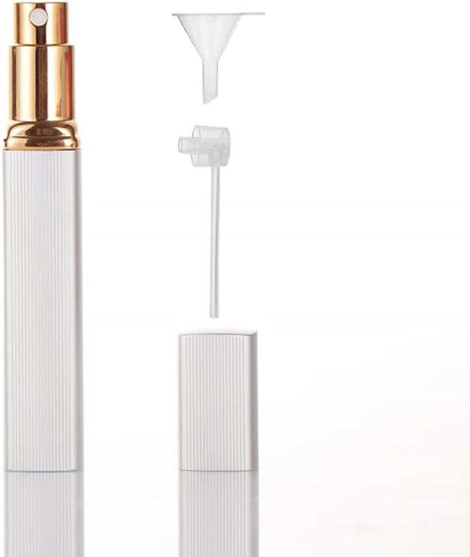Sichumaria®12 ml Dumb Silver Mini Travel Perfume Refillable Bottle Spray Empty Atomizer with Perfume Extractor Pump,Funnel