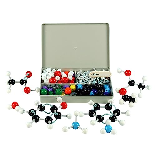 Aouzsta 240Pcs Molecular Model Inorganic and Organic Chemistry Scientific Atoms Molecular Models Color-Coded Atoms for Kid