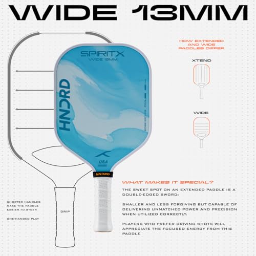 Image of Hundred Spirit X Flow Blast - Pickleball Paddle | 13mm Core | Wide Body Power Paddle | Enhanced Sweet Spot | Ideal for Beginners & Intermediate Players | Free Paddle Bag