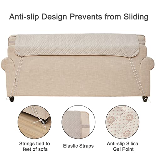 Rose Home Fashion Anti-Slip Sofa Cover For Leather Sofa, Couch Covers For 3 Cushion Couch, Slip-Resistant Couch Cover For Leather Sofa, Sofa Covers For Living Room, Couch Covers(Sofa:beige) #TOP1