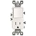 Leviton R62-T5625-0WS 15 Amp White Single Pole Switch & Receptacle Combination