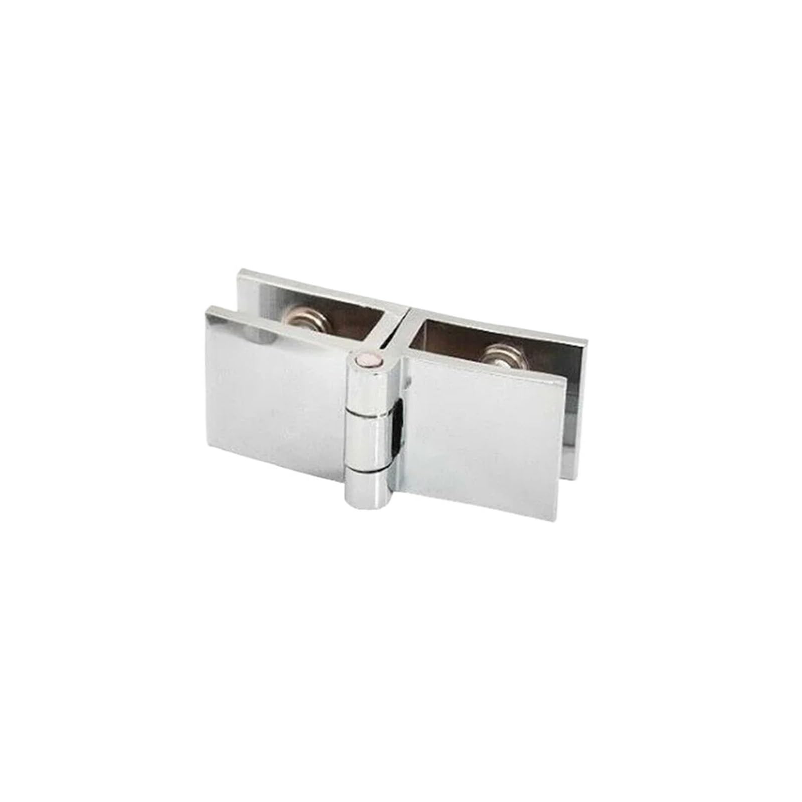 Hinges, Glass Door Hinge Clamp Bathroom Shower Hinges Cabinet Cupboard Hardware Zinc Alloy(Silver 180 Degree)