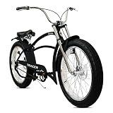 Tracer Santak 26 X 4 Inch Fat Tire Chopper Stretch Cruiser Bike TripleTree Fork Single Speed Disc Br