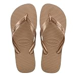 Havaianas Top Tiras Women Flip Flop, Rose Gold, 5 UK