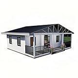 Kit moderno della casa prefabbricata di 7,6/90/10,2 m, casa modulare leggera con portico, ideale per il giardino o la vita del cortile