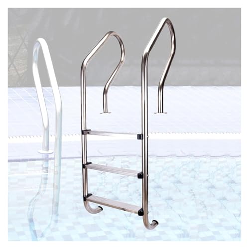 Escalera para piscina de acero inoxidable de 3 peldaños miniatura 1