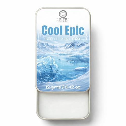 Image of Solid Perfume Cool Epic | chandan | Alcohol Free Wax Perfume Balm, Long Lasting Pocket Fragrance Tin 12g, Non Greasy Smooth Glide, Travel Friendly Unisex | Travel Carry | Touch Up