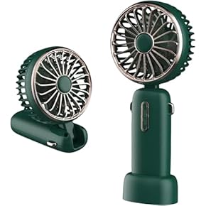 【首かけOK】　ハンディファン 手持ち扇風機 充電　モバイルバッテリー　緑 海 GREEN HOUSE（パソコン） ハンディファン 首かけ 手持ち 卓上 首