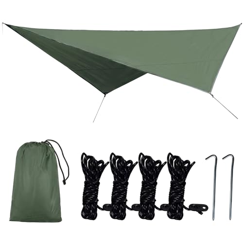 Lonas para Tienda de campaña Lona para Tienda de campaña con protección Solar, Refugio de Sombra para Acampar al Aire Libre de Tela Oxford 210D, (Verde, 125, 98 x 98, 43 Pulgadas).