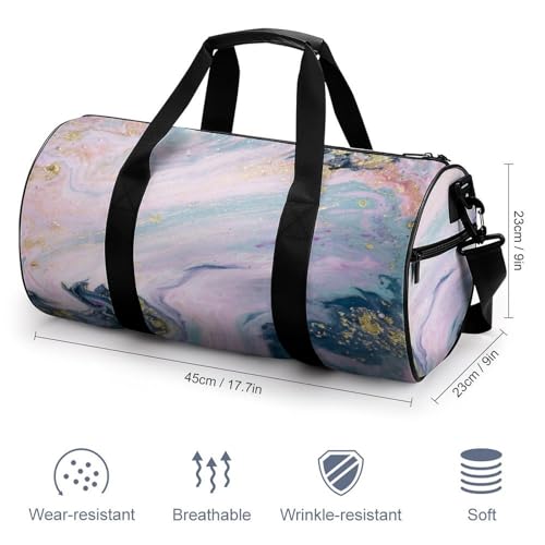 Sac week-end marbre rose idéal pour le camping et la randonnée